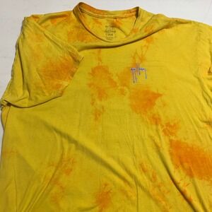 Guy Harvey GulfStream Wash Tie Dye T-Shirt Mens 2XL Yellow Orange Marlin Fish